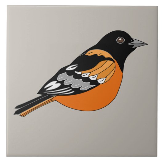 Oriole Black en Oranje Bird Graphic Tegeltje (Voorkant)