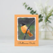 Oriole Painting - Oorspronkelijke vogelkunst Briefkaart (Staand voorkant)