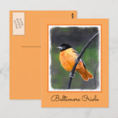 Oriole Painting - Oorspronkelijke vogelkunst Briefkaart (Voorkant / Achterkant)