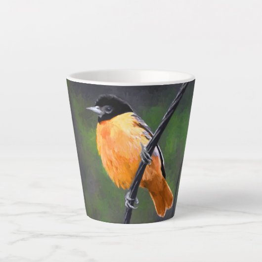 Oriole Painting - Oorspronkelijke vogelkunst Latte Mok (Voorkant)