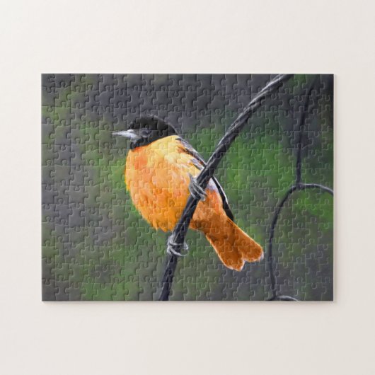 Oriole Painting - Oorspronkelijke vogelkunst Legpuzzel (Horizontaal)