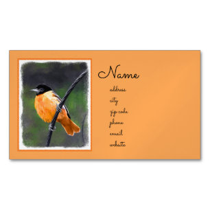 Oriole Painting - Oorspronkelijke vogelkunst Magnetisch Visitekaartje