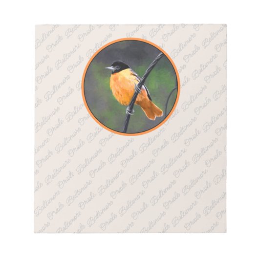 Oriole Painting - Oorspronkelijke vogelkunst Notitieblok (Voorkant)
