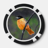 Oriole Painting - Oorspronkelijke vogelkunst Poker Chips (Achterkant)