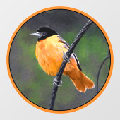 Oriole Painting - Oorspronkelijke vogelkunst Raamsticker (Vel)