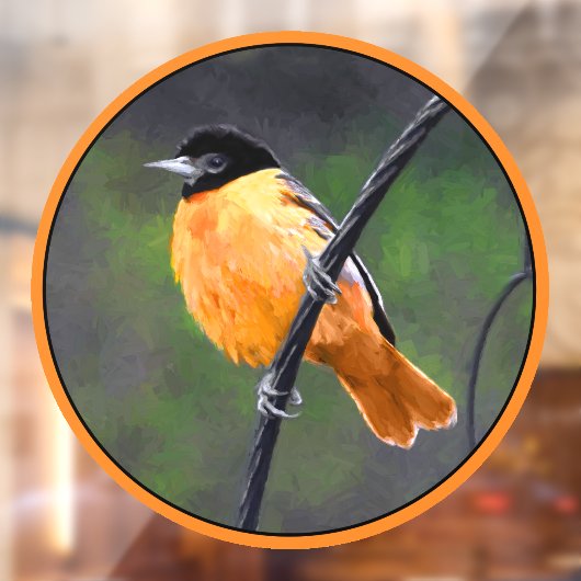 Oriole Painting - Oorspronkelijke vogelkunst Raamsticker (Vel 2)