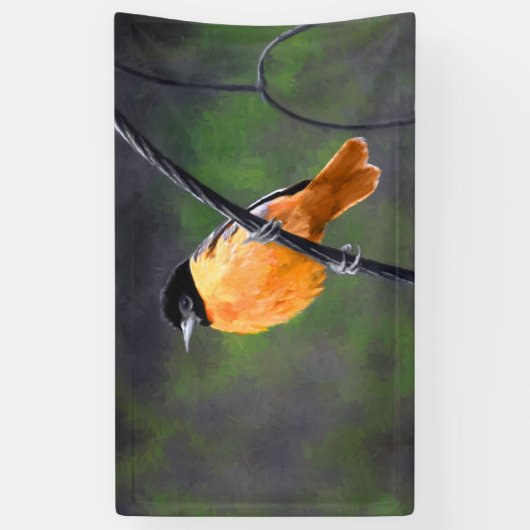 Oriole Painting - Oorspronkelijke vogelkunst Spandoek (Verticaal)