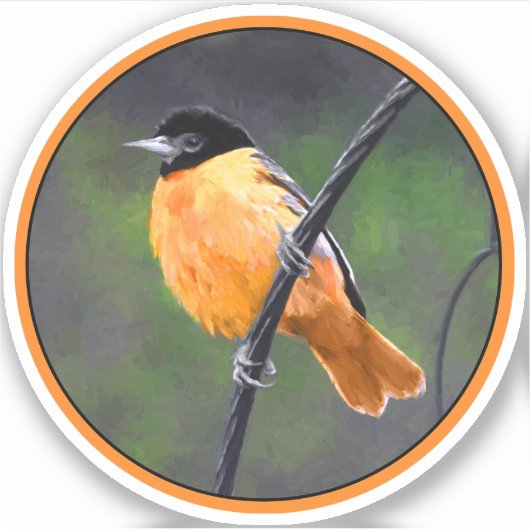 Oriole Painting - Oorspronkelijke vogelkunst Sticker (Voorkant)