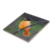 Oriole Painting - Oorspronkelijke vogelkunst Tegeltje (Zijkant)