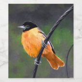 Oriole Painting - Oorspronkelijke vogelkunst Wijn Etiket (Enkel label)