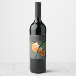 Oriole Painting - Oorspronkelijke vogelkunst Wijn Etiket