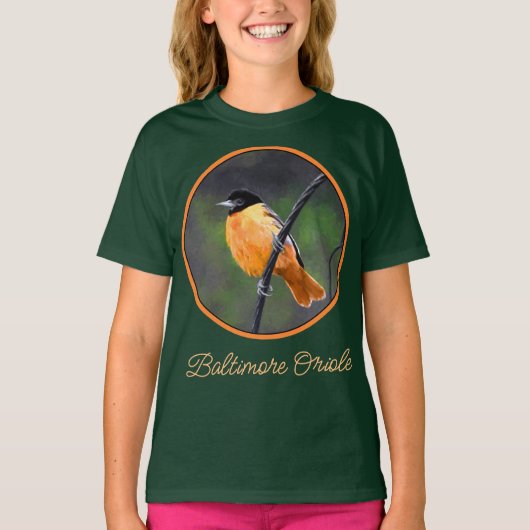 Oriole Painting - Original Bird Art T-Shirt (Voorkant)