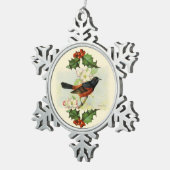 Oriole Snowflake Pewter Kerst Ornament (Rechts)