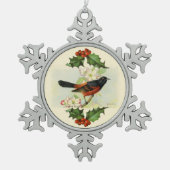 Oriole Snowflake Pewter Kerst Ornament (Voorkant)