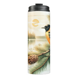Oriole Songbird Evening Waterverf Thermal Tumbler Thermosbeker