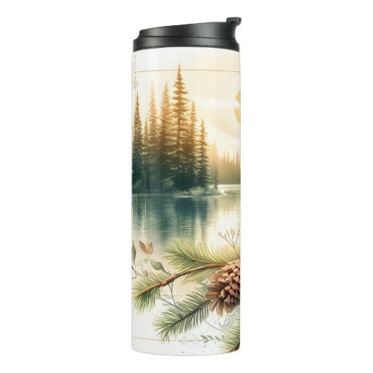 Oriole Songbird Evening Waterverf Thermal Tumbler Thermosbeker (Gedraaid links)