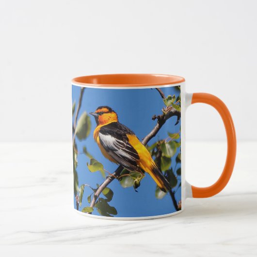 Oriole Songbird in Pear Tree Mok (Rechts)