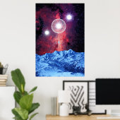 Orion Belt Stars Galaxy Fantasy Poster (Thuiskantoor)