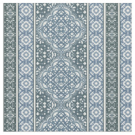 Orion Blue Decoratieve Boho Tegel Patroon Stof