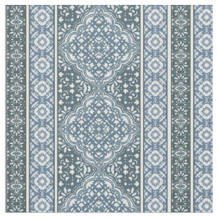 Orion Blue Decoratieve Boho Tegel Patroon Stof