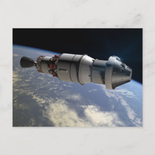 Orion capsule en Delta IV bovenstadium in de baan Briefkaart