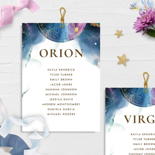 Orion Celestial Seating Plan Card met gastnamen