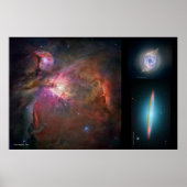 Orion Nebula, Cat's Eye Nebula, Majestic Sombrero Poster (Voorkant)
