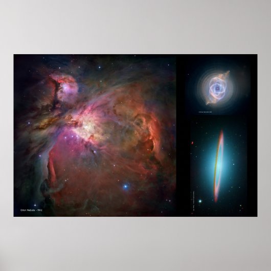 Orion Nebula, Cat's Eye Nebula, Majestic Sombrero Poster (Voorkant)