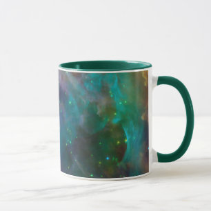 Orion Nebula Celestial Foto Blauwgroen Groen Mok