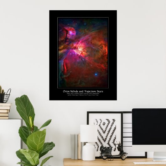 Orion Nebula en Trapezium Stars Poster (Thuiskantoor)