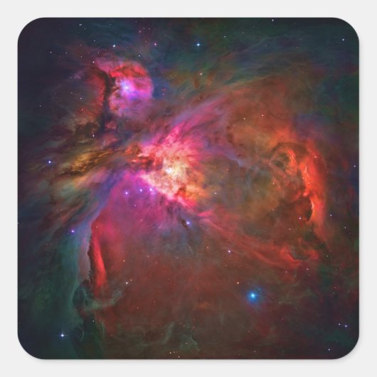 Orion Nebula en Trapezium Stars Vierkante Sticker (Voorkant)