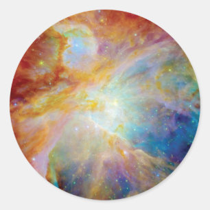 Orion Nebula Hubble Spitzer Telescope Space Ronde Sticker