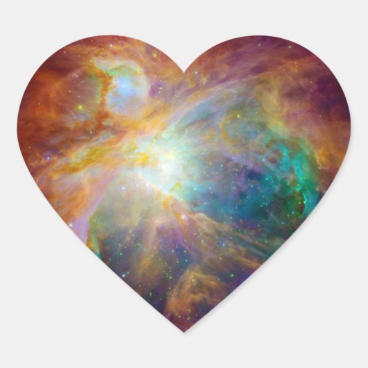 Orion Nebula (Hubble & Spitzer Telescopes) Hart Sticker (Voorkant)