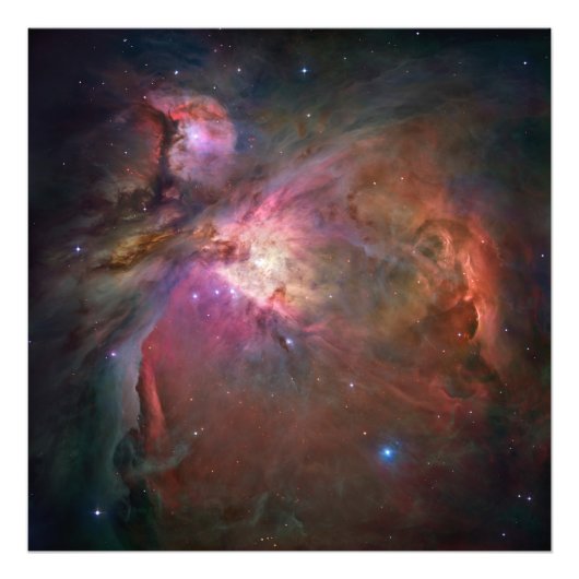 Orion Nebula Hubble telescope space universum kosm Foto Afdruk (Voorkant)
