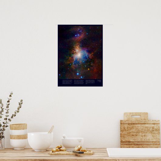 Orion Nebula met gloeiende sterren, gas en sterren Poster (Keuken)