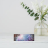 Orion Nebula Paarse Space Mini Visitekaartje (Staand voorkant)