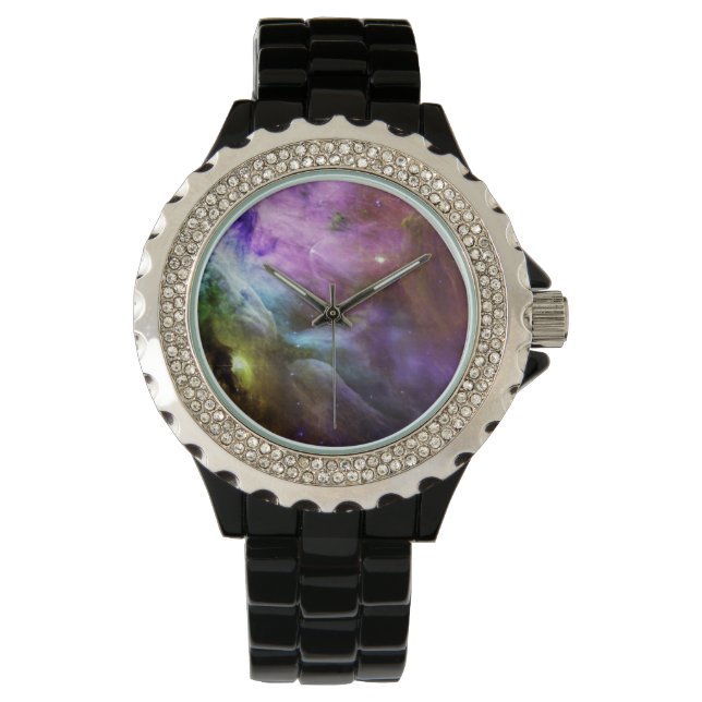 Orion Nebula paarse zwemmels NASA Horloge (Voorkant)