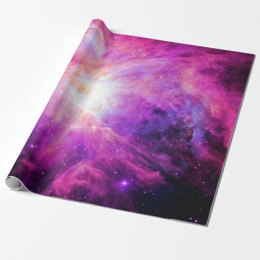 Orion Nebula Roze Paarse Galaxy Wrapping Papier (Uitgerold)