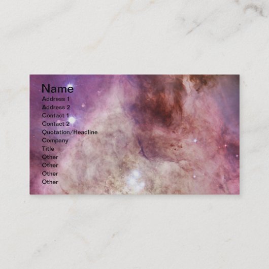 Orion Nebula roze Visitekaartje (Voorkant)