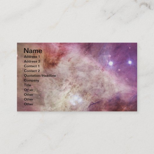 Orion Nebula roze Visitekaartje (Voorkant)
