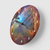 Orion Nebula Space Galaxy Clock Ronde Klok (Hoek)