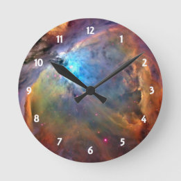 Orion Nebula Space Galaxy Clock Ronde Klok