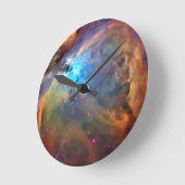 Orion Nebula Space Galaxy Clock Ronde Klok (Hoek)