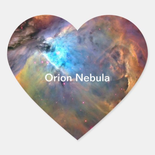 Orion Nebula Space Galaxy Hart Sticker (Voorkant)