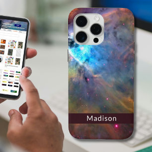Orion Nebula Space Galaxy Jouw naam iPhone 15 Pro Max Hoesje