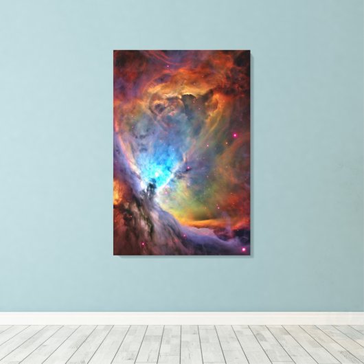 Orion Nebula Space Galaxy low contrast Canvas Afdruk (Insitu (Houten vloer))