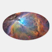 Orion Nebula Space Galaxy low contrast Ovale Sticker (Voorkant)