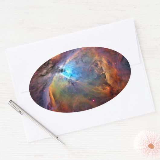 Orion Nebula Space Galaxy low contrast Ovale Sticker (Envelop)