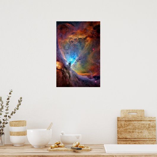 Orion Nebula Space Galaxy low contrast Poster (Keuken)
