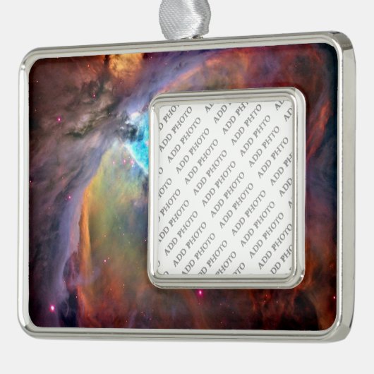 Orion Nebula Space Galaxy Verzilverd Omlijst Ornament (Links)